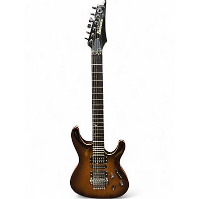 Used Ibanez S5470 Prestige Series Transparent Black Sunburst Solid Body Electric Guitar