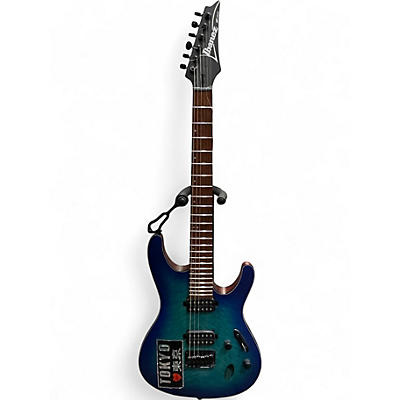 Used Ibanez S621QM Blue Solid Body Electric Guitar