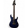 Used Ibanez S6570 Prestige series Dark Blue Flame Top Solid Body Electric Guitar Dark Blue Flame Top