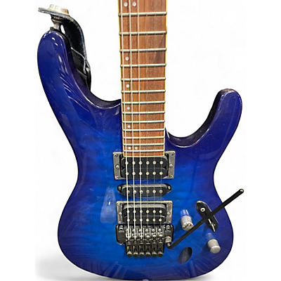 Used Ibanez S670QM Blue Sapphire Solid Body Electric Guitar