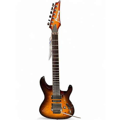 Ibanez Used Ibanez S670QM DRAGON EYE BURST Sunburst Solid Body Electric Guitar Sunburst