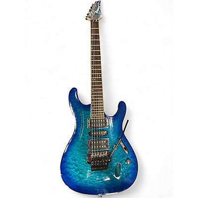 Used Ibanez S670QM TRANS BLUE Solid Body Electric Guitar