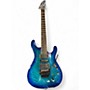 Used Ibanez S670QM TRANS BLUE Solid Body Electric Guitar TRANS BLUE