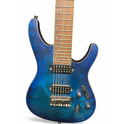 Used Ibanez S7721PB Blue Solid Body Electric Guitar