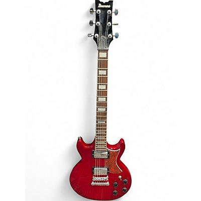 Used Ibanez SA160QM Candy Apple Red Solid Body Electric Guitar