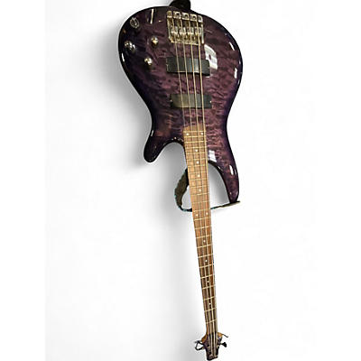 Used Ibanez SH400QM Trans Purple Electric Bass Guitar