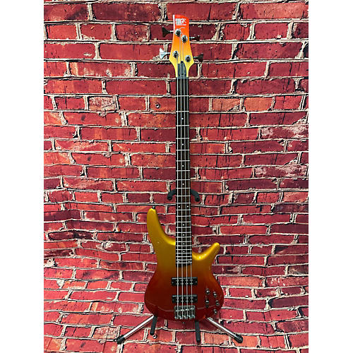 Ibanez Used Ibanez SR300 Red To Gold Fade Electric Bass Guitar Red to Gold Fade