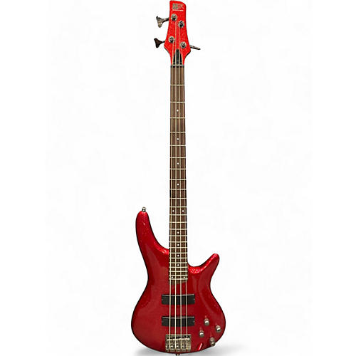 Used Ibanez SR300 red sparkle Electric Bass Guitar red sparkle