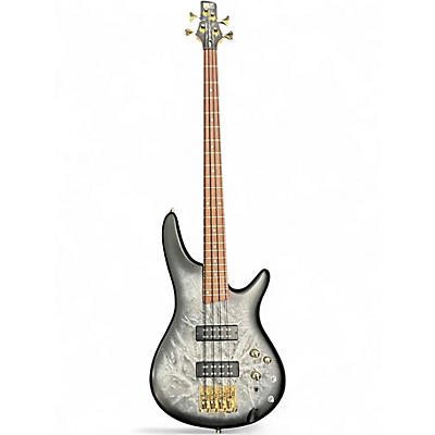 Used Ibanez SR300EDX Black Ice Frozen Matte Electric Bass Guitar