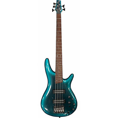 Used Ibanez SR305 5 String Cerulean Blue Electric Bass Guitar