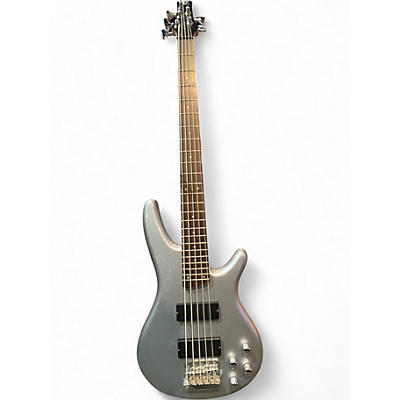 Used Ibanez SR305 5 String Metallic Silver Electric Bass Guitar