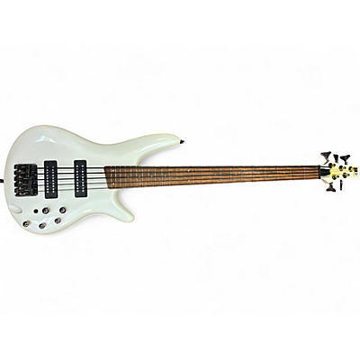 Used Ibanez SR305 5 String Pearl White Electric Bass Guitar