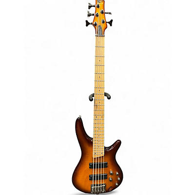 Used Ibanez SR375 5 String 2 Color Sunburst Electric Bass Guitar
