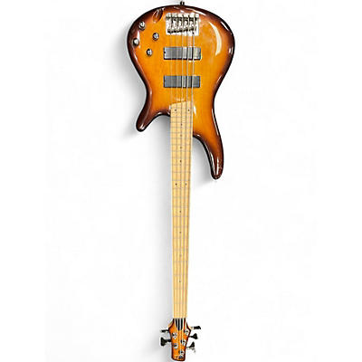 Used Ibanez SR375 5 String Brown Sunburst Electric Bass Guitar