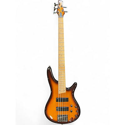 Used Ibanez SR375 5 String Orange Electric Bass Guitar