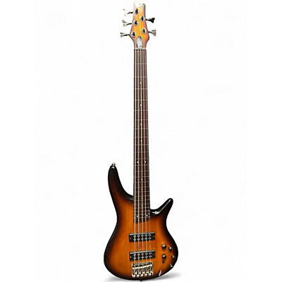Used Ibanez SR375F 5 String 2 Color Sunburst Electric Bass Guitar