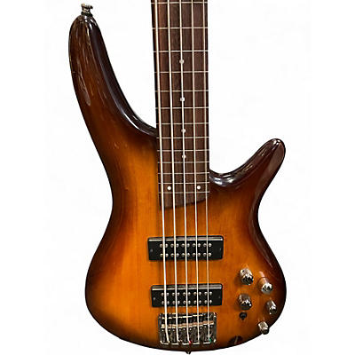 Used Ibanez SR375F 5 String Brown Burst Electric Bass Guitar