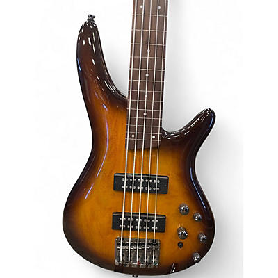 Used Ibanez SR375F 5 String Brown Burst Electric Bass Guitar