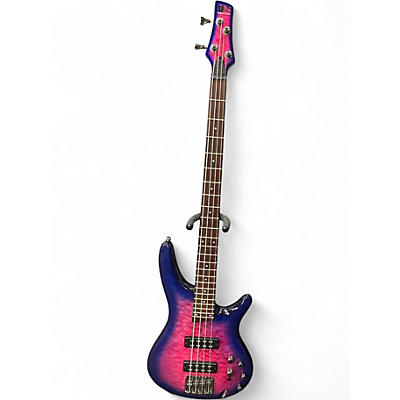 Used Ibanez SR400 Violet Ocean Sunset Burst Electric Bass Guitar