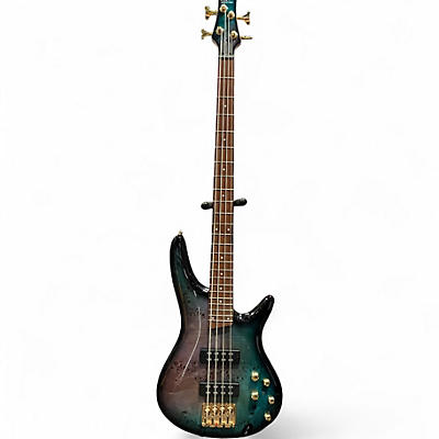 Used Ibanez SR400EPEDX Tropical Seafloor Burst Electric Bass Guitar