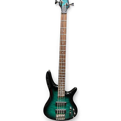 Used Ibanez SR400EQM Emerald Green Electric Bass Guitar