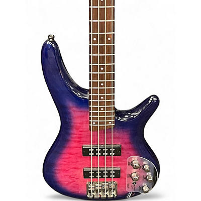Used Ibanez SR400EQM pink and purple Electric Bass Guitar