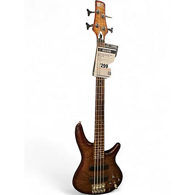 Used Ibanez SR400QM Trans Purple Burst Electric Bass Guitar
