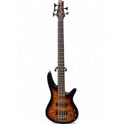 Used Ibanez SR405 5 String 3 Color Sunburst Electric Bass Guitar