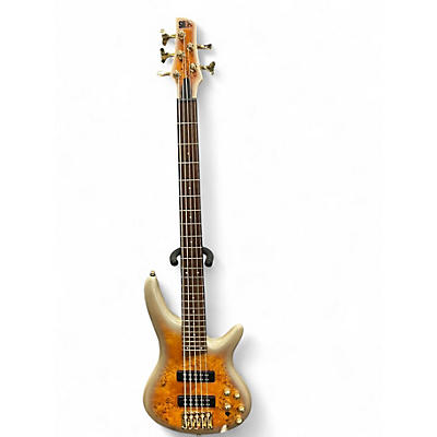 Used Ibanez SR405 5 String Gold Metallic Burst Electric Bass Guitar