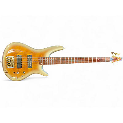 Used Ibanez SR405 5 String Mars Gold Metallic Electric Bass Guitar