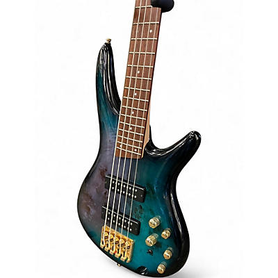 Used Ibanez SR405 5 String Tropical Turquoise Electric Bass Guitar