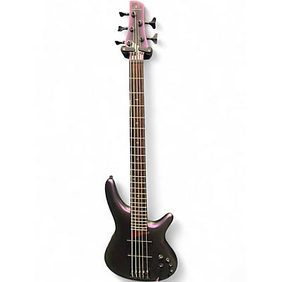 Used Ibanez SR5005E 5 String BLACK AURORA BURST Electric Bass Guitar