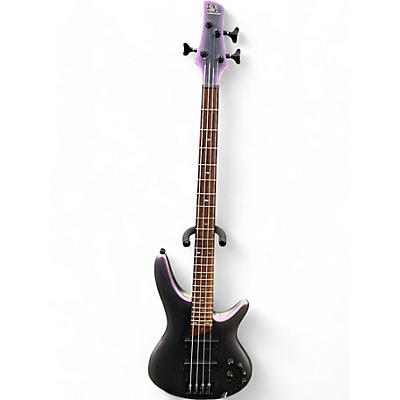 Used Ibanez SR500E Black Aurora Burst Electric Bass Guitar