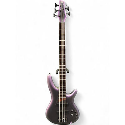 Used Ibanez SR505 5 String Black Aurora Burst Electric Bass Guitar