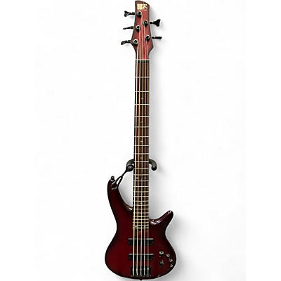 Used Ibanez SR505 5 String Satin Red Electric Bass Guitar