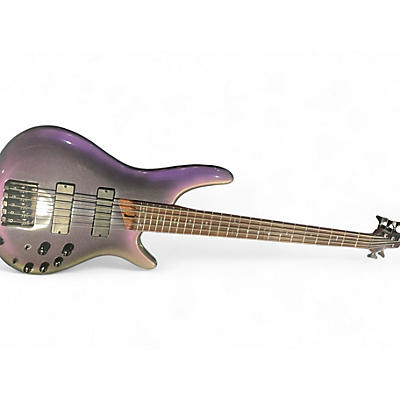 Used Ibanez SR505 5 String black aroura burst Electric Bass Guitar