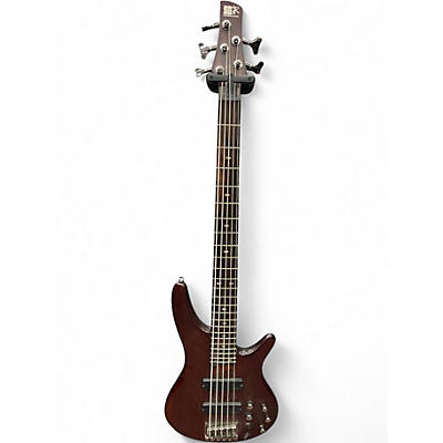 Used Ibanez SR505 5 String trans brown Electric Bass Guitar