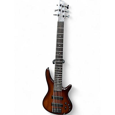 Used Ibanez SR506 6 String 2 Color Sunburst Electric Bass Guitar