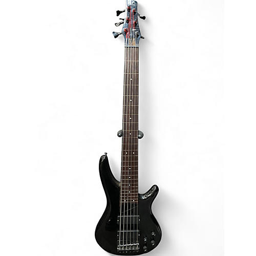 Used Ibanez SR506 6 String Black Electric Bass Guitar Black