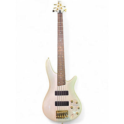 Used Ibanez SR535 5 String Pearl White Electric Bass Guitar