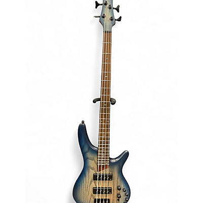 Used Ibanez SR600E blue starburst flat Electric Bass Guitar