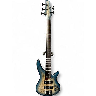 Used Ibanez SR605 5 String COSMIC BLUE Electric Bass Guitar