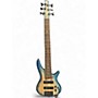 Used Ibanez SR606E Blue Electric Bass Guitar Blue