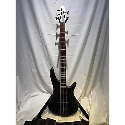 Ibanez Used Ibanez SR675 Silver Wave Black Electric Bass Guitar