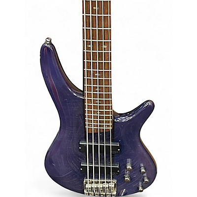 Used Ibanez SR705 5 String blue Electric Bass Guitar