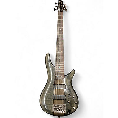 Used Ibanez SR706 6 String Black Electric Bass Guitar