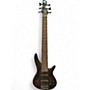Used Ibanez SR706 6 String Trans Black Electric Bass Guitar Trans Black