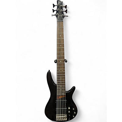 Used Ibanez SR706 6 String Trans Black Electric Bass Guitar