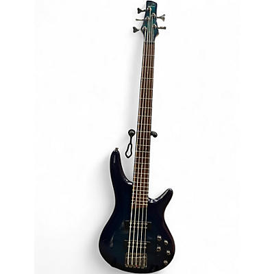 Used Ibanez SR755 5 String Blue Burst Electric Bass Guitar