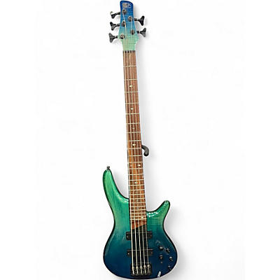 Used Ibanez SR875 Ocean Turquoise Electric Bass Guitar